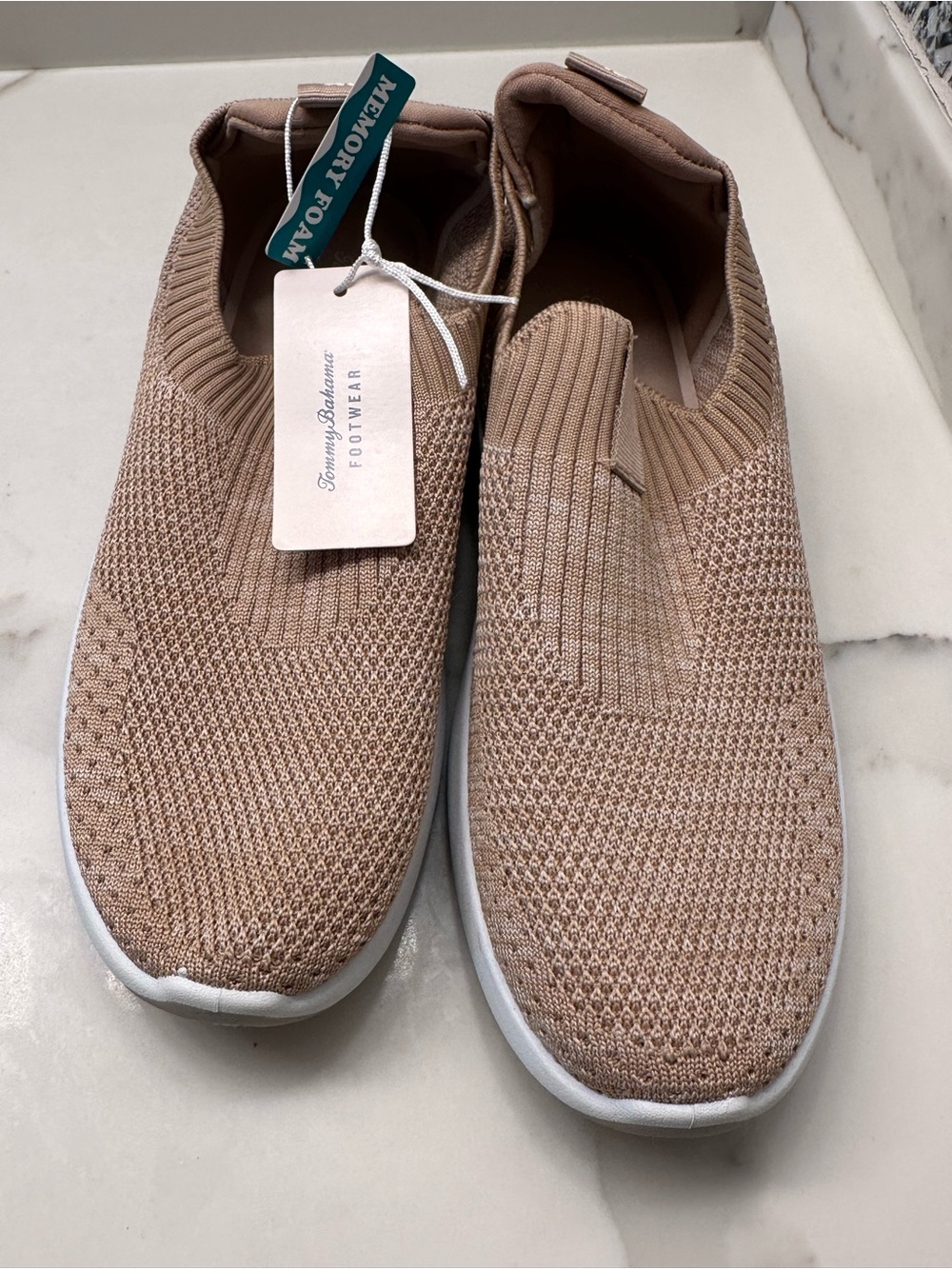 Tommy Bahama tan slip on tennis shoes NWT super soft & comfortable